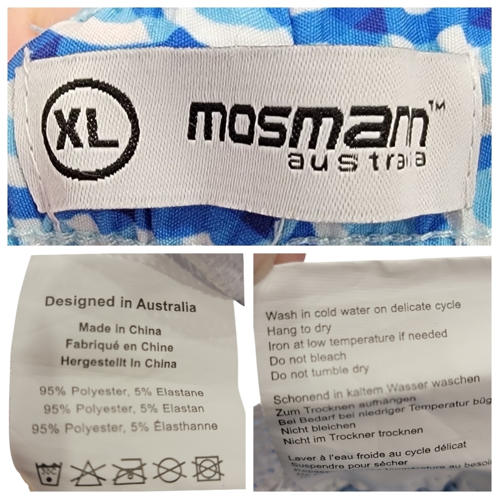 Mosmann Australia Swim Shorts Blue Summer Beach Fitted Lined Quick-Dry Men’s XL - Picture 15 of 17
